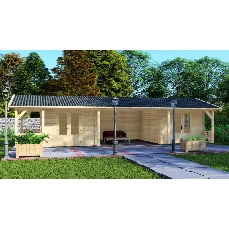 Casa di legno ELEONORA 11.5x5, 44mm, vista frontale