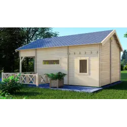Casa in legno SAMANTHA 6x8, 44mm, lato destro