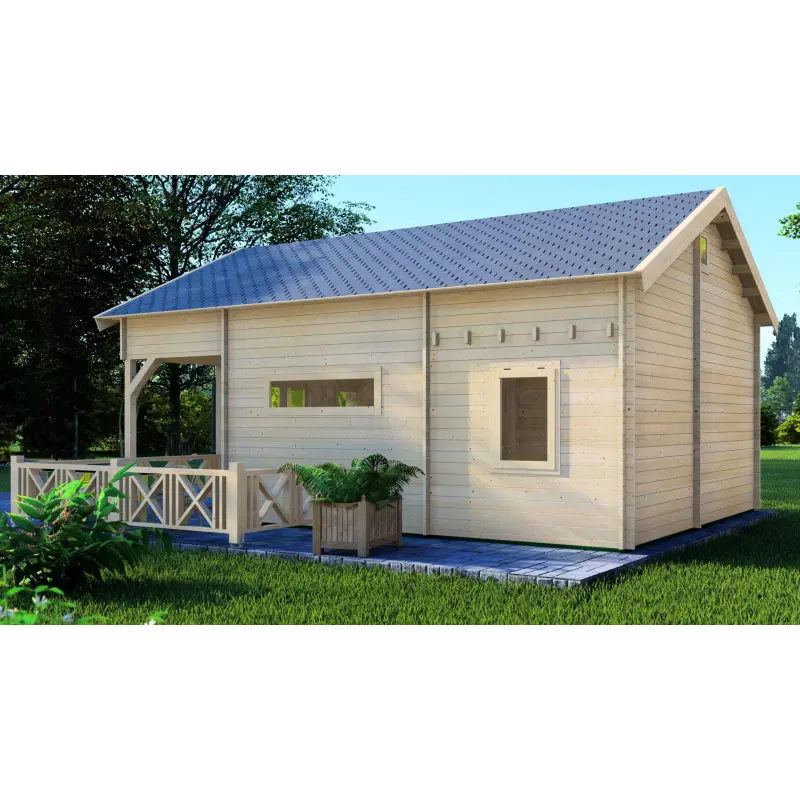 Casa in legno SAMANTHA 6x8, 44mm, lato destro