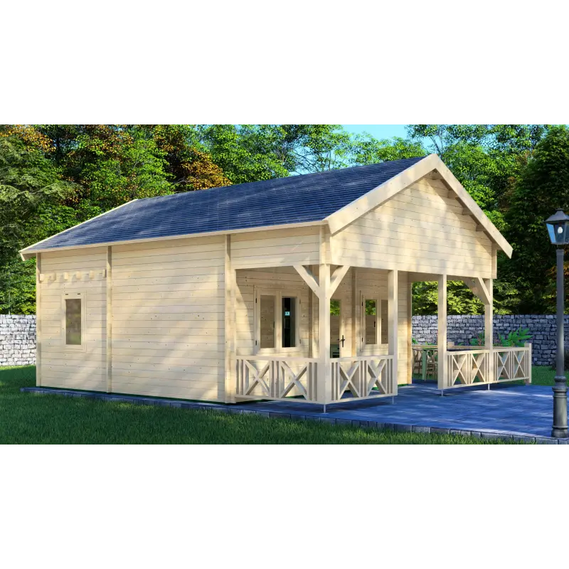 Casa in legno SAMANTHA 6x8, 44mm, lato sinistro