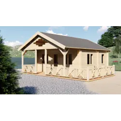 Casa di legno SAMANTHA 6x8, 68mm, fronte lato destro