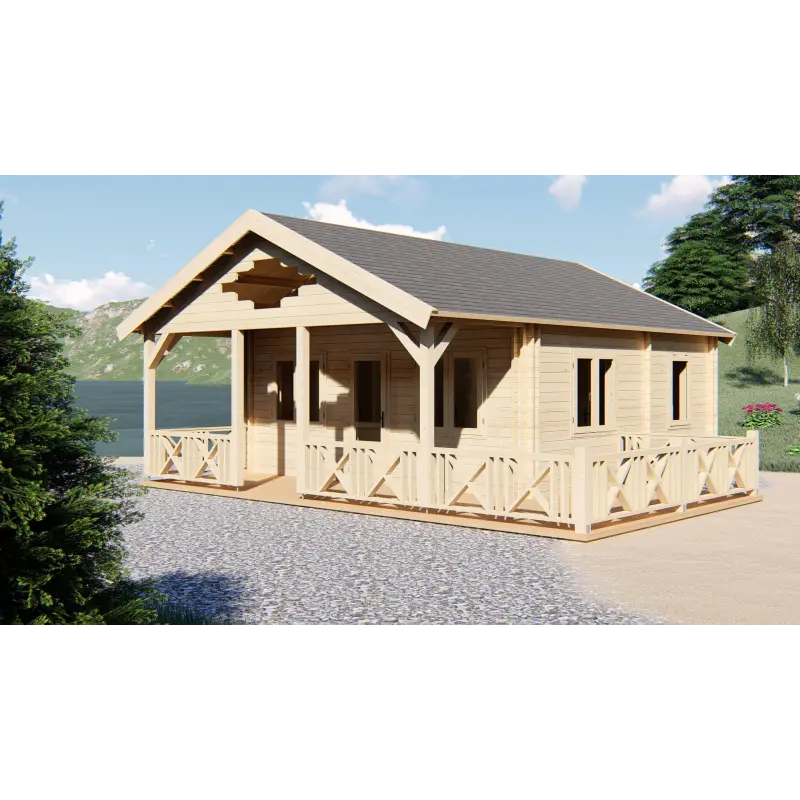 Casa di legno SAMANTHA 6x8, 68mm, fronte lato destro