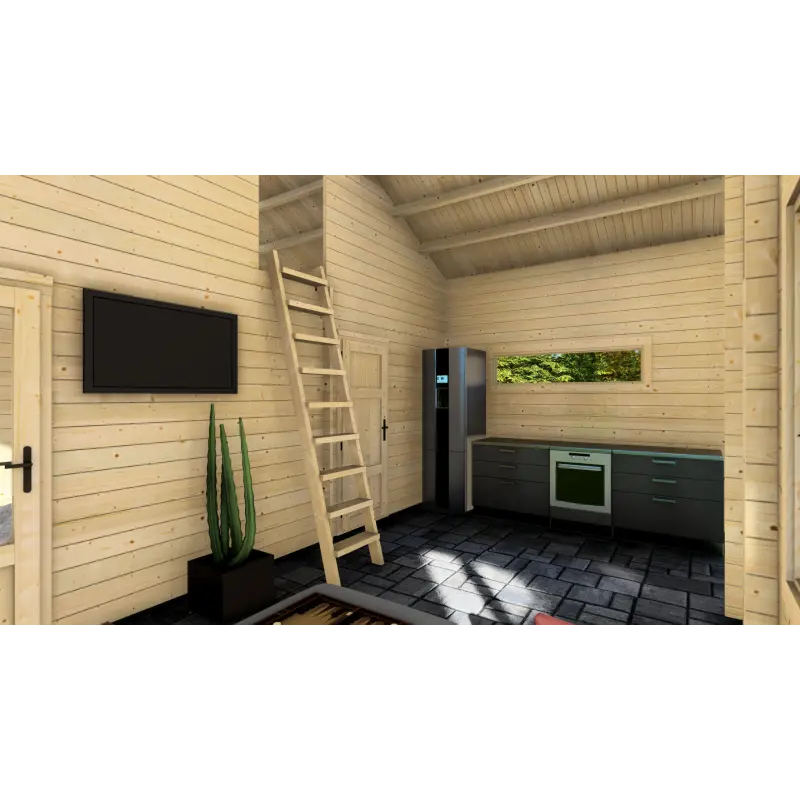 Casa di legno SAMANTHA 6x8, 68mm, interno