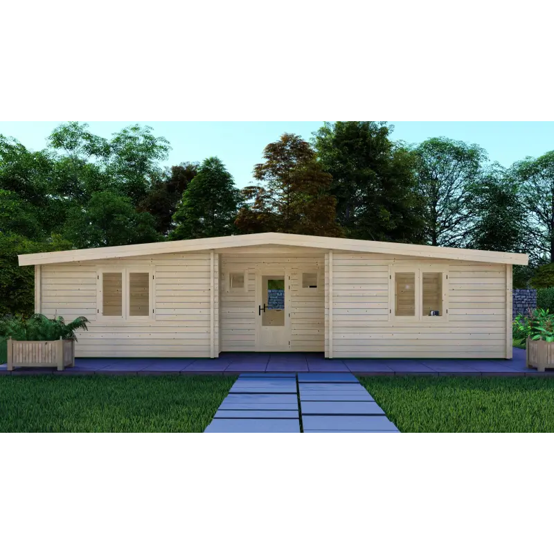 Casa di legno ELETTRA 10.5x6, 44mm, vista frontale