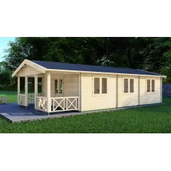 Casa in legno LAVINIA 5x10, 44mm, fronte lato destro