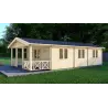 Casa in legno LAVINIA 5x10, 44mm, fronte lato destro