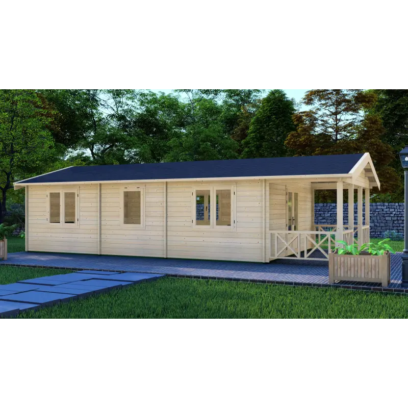 Casa in legno LAVINIA 5x10, 44mm, lato sinistro