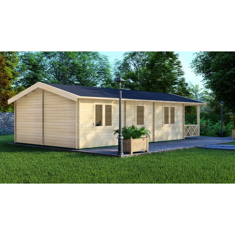 Casa in legno LAVINIA 5x10, 44mm,retro
