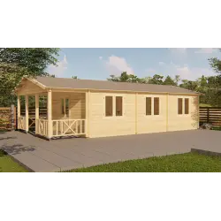 Casa in legno LAVINIA 5x10, 68mm, fronte lato destro