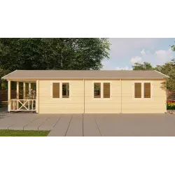 Casa in legno LAVINIA 5x10, 68mm, lato destro