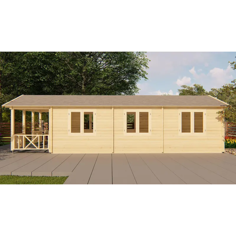 Casa in legno LAVINIA 5x10, 68mm, lato destro