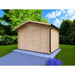 Casetta da giardino in pronta consegna 4x3, 44mm, fronte lato destro