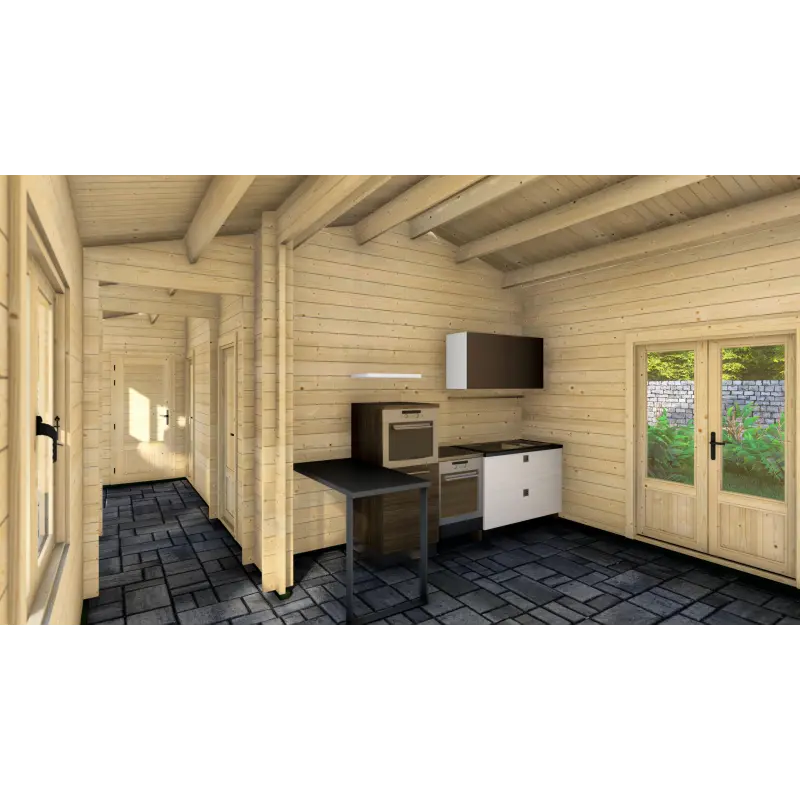 Casa di legno AMANDA 6x14, 44mm, interno
