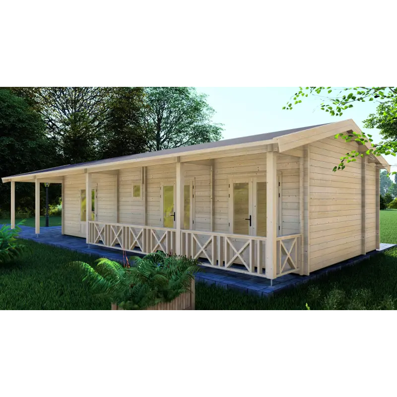 Casa di legno AMANDA 6x14, 44mm, lato destro