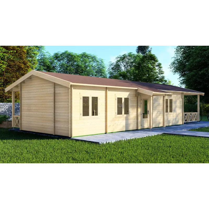 Casa di legno AMANDA 6x14, 44mm, retro