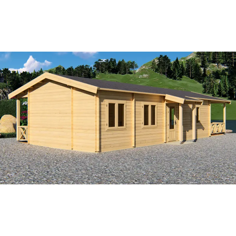 Casa in legno AMANDA 6x14. 68mm, retro