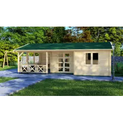 Casa di legno WANDA 8.5x6, 44mm, fronte lato destro