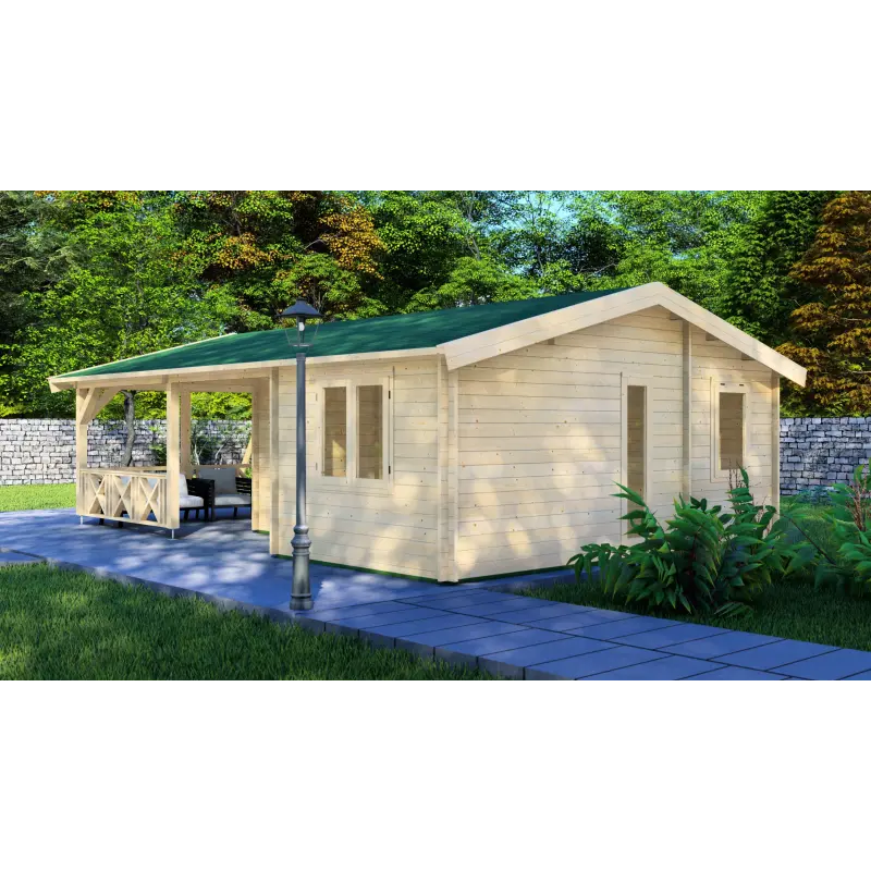 Casa di legno WANDA 8.5x6, 44mm, lato destro
