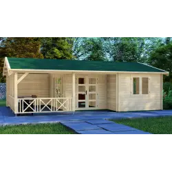 Casa di legno WANDA 8.5x6, 44mm, vista frontale