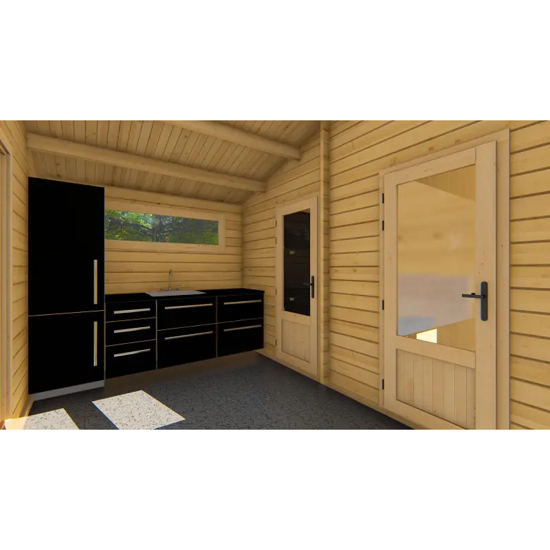 Casa in legno WANDA 8.5x6, 68mm, interno open space