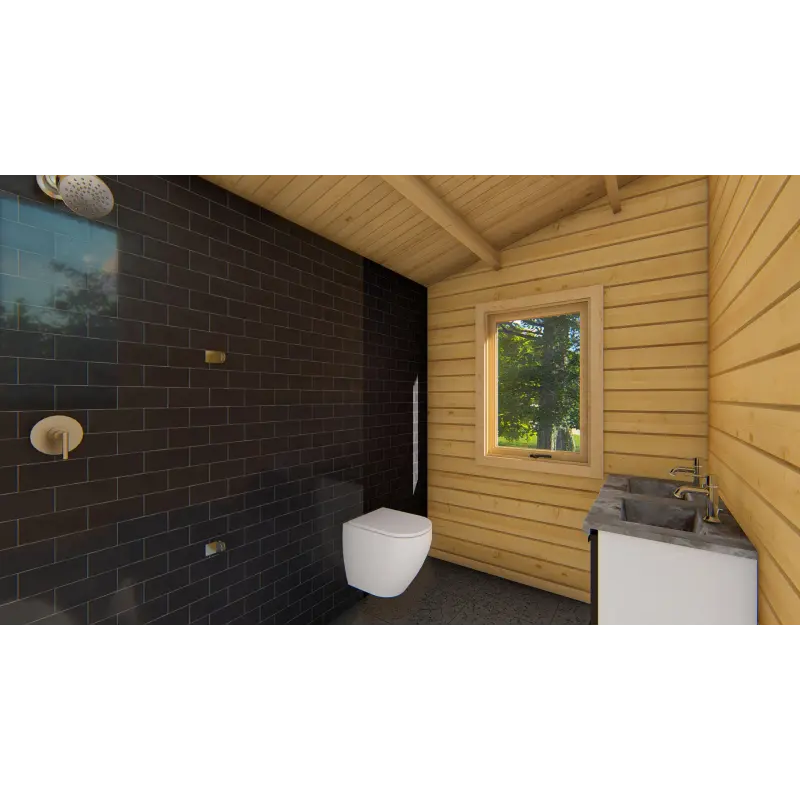 Casa in legno WANDA 8.5x6, 68mm, interno bagno