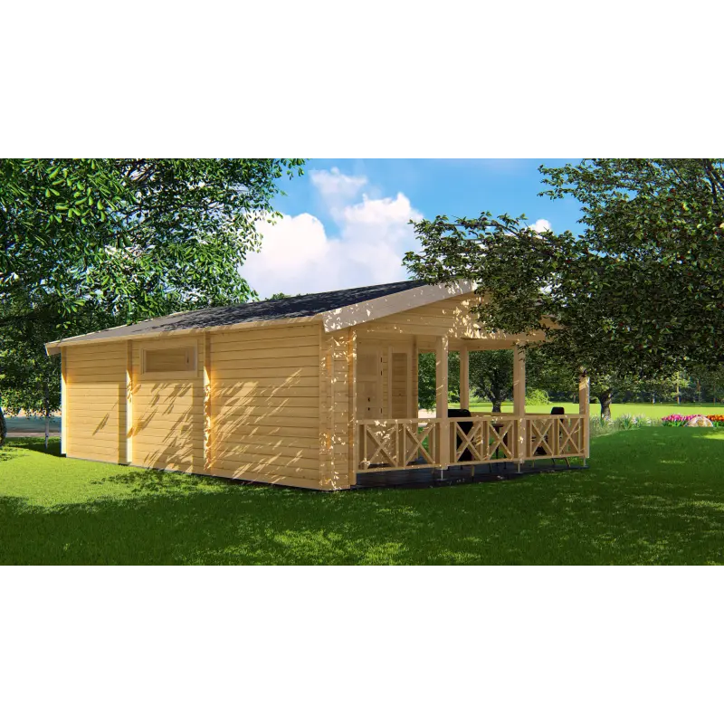 Casa in legno WANDA 8.5x6, 68mm, retro
