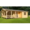 Casa in legno WANDA 8.5x6, 68mm, vista frontale