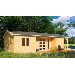Casa di legno CHANTAL 10x6, 68mm, vista frontale