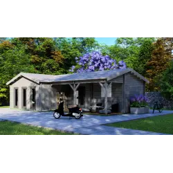 Casa in legno VENERE 11x6, 68mm, fronte lato destro