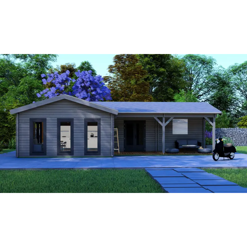 Casa in legno VENERE 11x6, 68mm, vista frontale