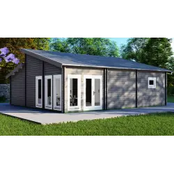 Casa di legno DILETTA 9x8, 68mm, fronte lato sinistro