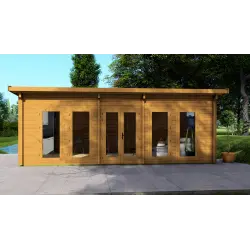 Casetta in legno HOPE 7x4.5, 68mm, vista frontale