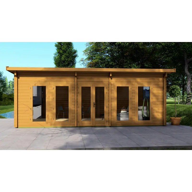 Casetta in legno HOPE 7x4.5, 68mm, vista frontale