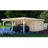 Garage in legno con tettoia 7x6, 44mm, lato destro
