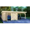Garage in legno con tettoia 7x6, 44mm, lato sinistro