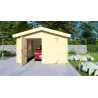Garage di legno singolo 6x4, 44mm, vista frontale