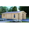 Garage in legno doppio 6x9, 44mm, lato sinistro