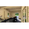 Garage di legno con tettoia doppia 9.5x6, 44mm, interno