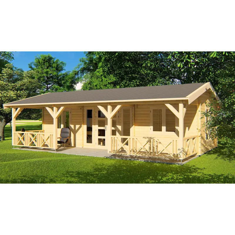 Casa in legno DALILA 9x6, 44mm, fronte lato destro