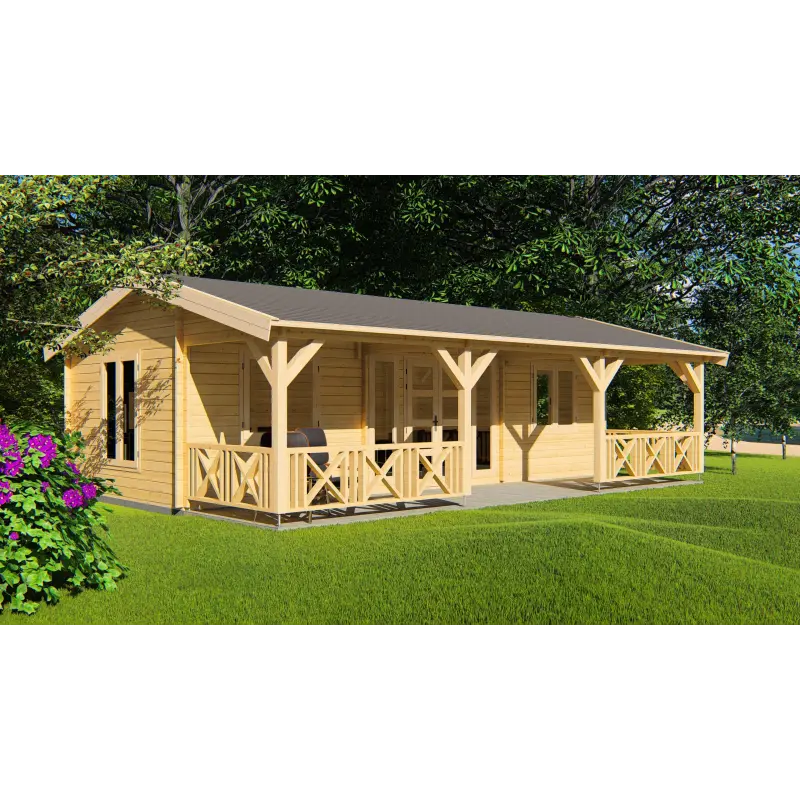 Casa in legno DALILA 9x6, 44mm, fronte lato sinistro
