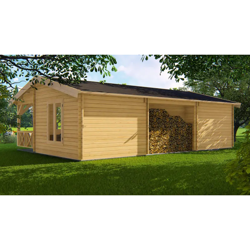 Casa in legno DALILA 9x6, 44mm, retro
