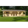 Casa in legno DALILA 9x6, 44mm, vista frontale
