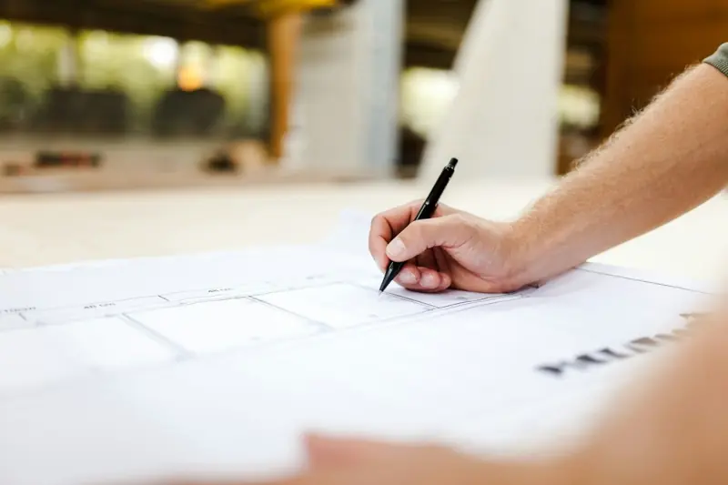 Immagine di un progettista che progetta le case e le strutture in legno Caleba, con indicazione di quali documenti tecnici sono necessari per iniziare a costruire la propria casa ecologica.