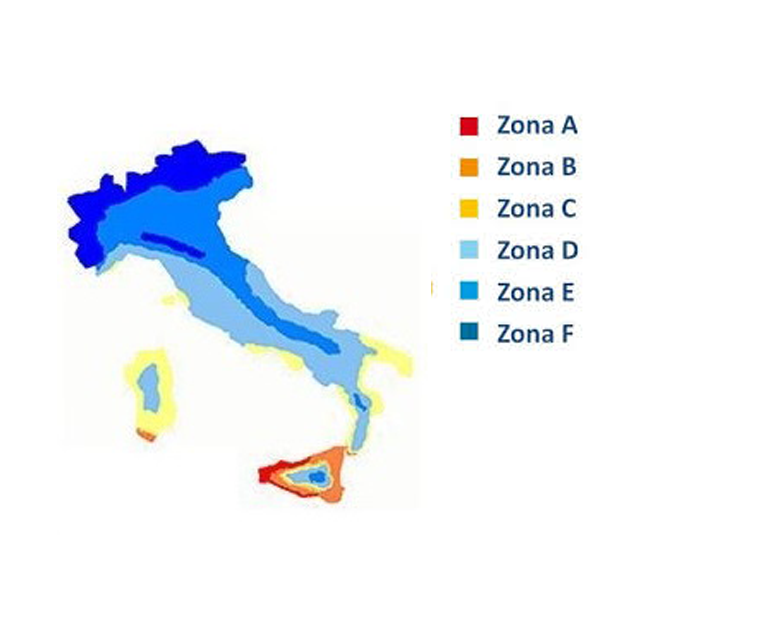 Zone di trasmittanza termica Italia.