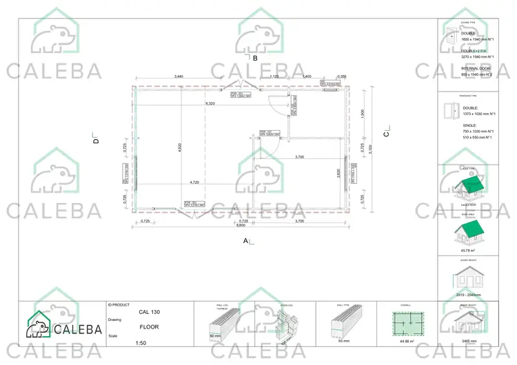 Casa di legno IRENE 42.14 m², planimetria