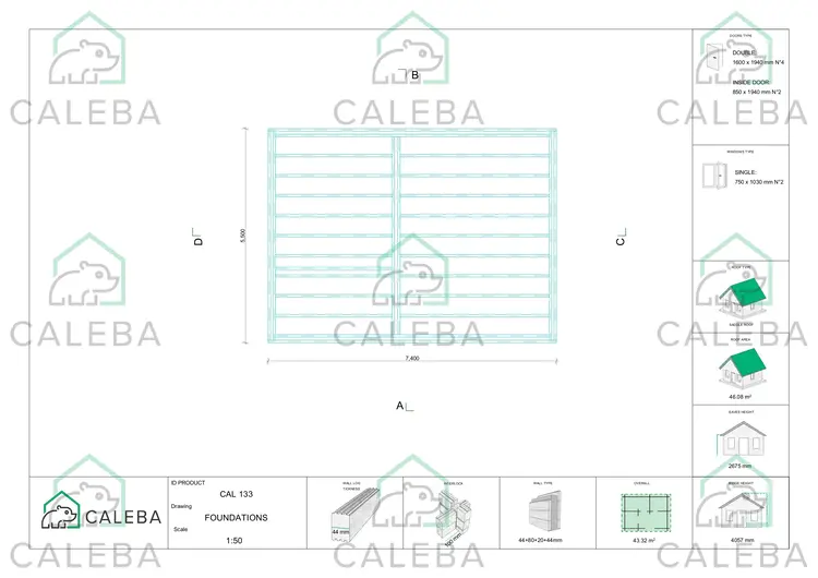 Casa coibentata SILVIA 40.07 m², piano fondazione