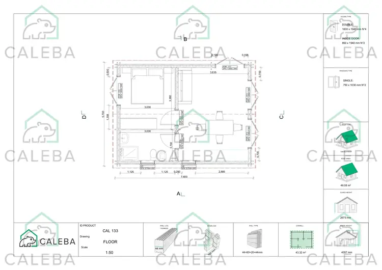 Casa coibentata SILVIA 40.07 m², planimetria