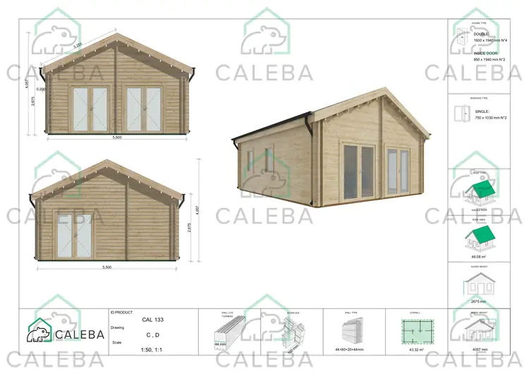 Casa coibentata SILVIA 40.07 m², lati C/D