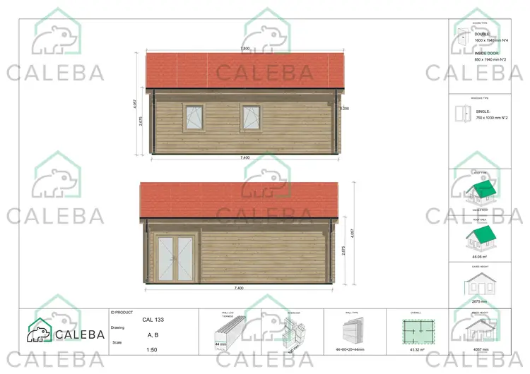 Casa coibentata SILVIA 40.07 m², lati A/B