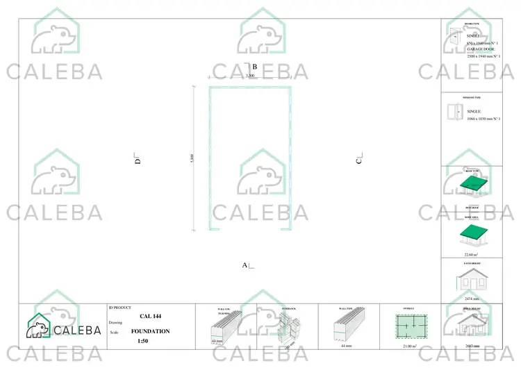 Garage di legno 21 m², piano fondazione